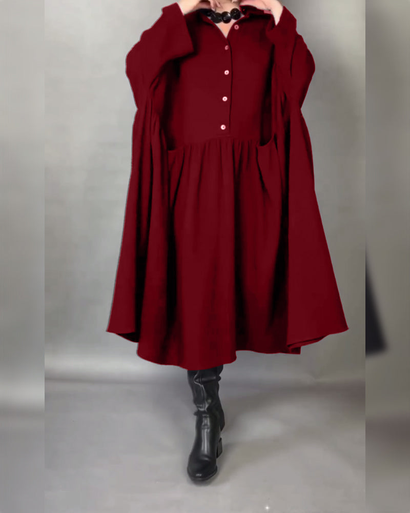Emma | Flattering A-Line Dress with Button Collar