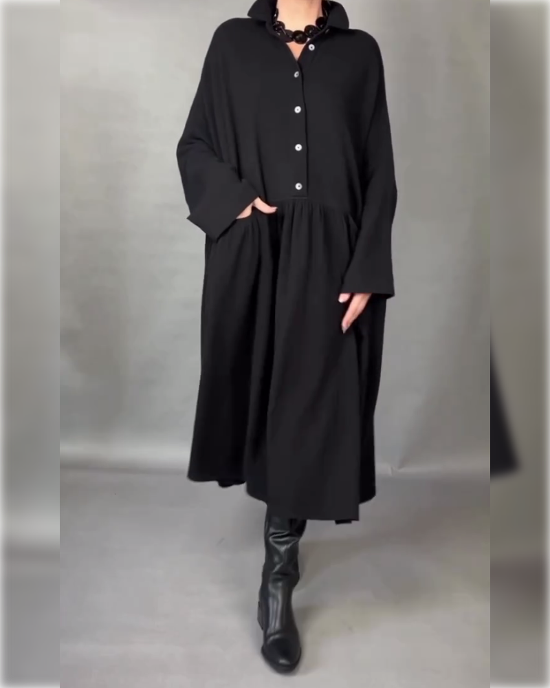 Emma | Flattering A-Line Dress with Button Collar