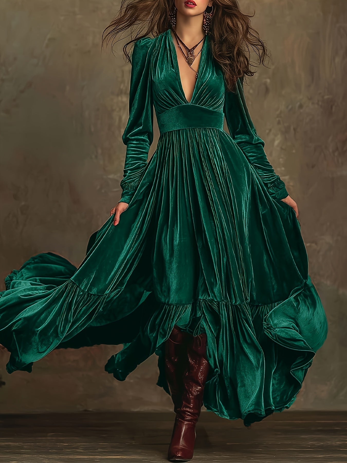 Eveline | Elegant Velvet Maxi Dress