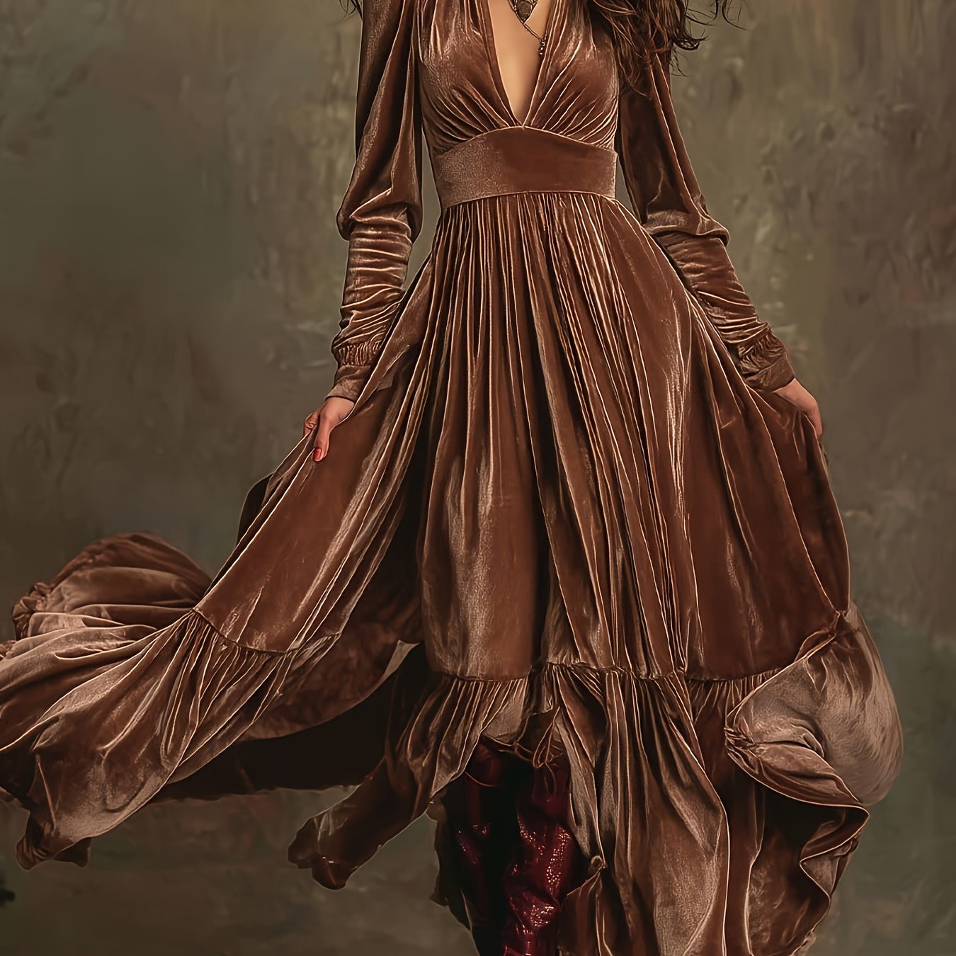 Eveline | Elegant Velvet Maxi Dress