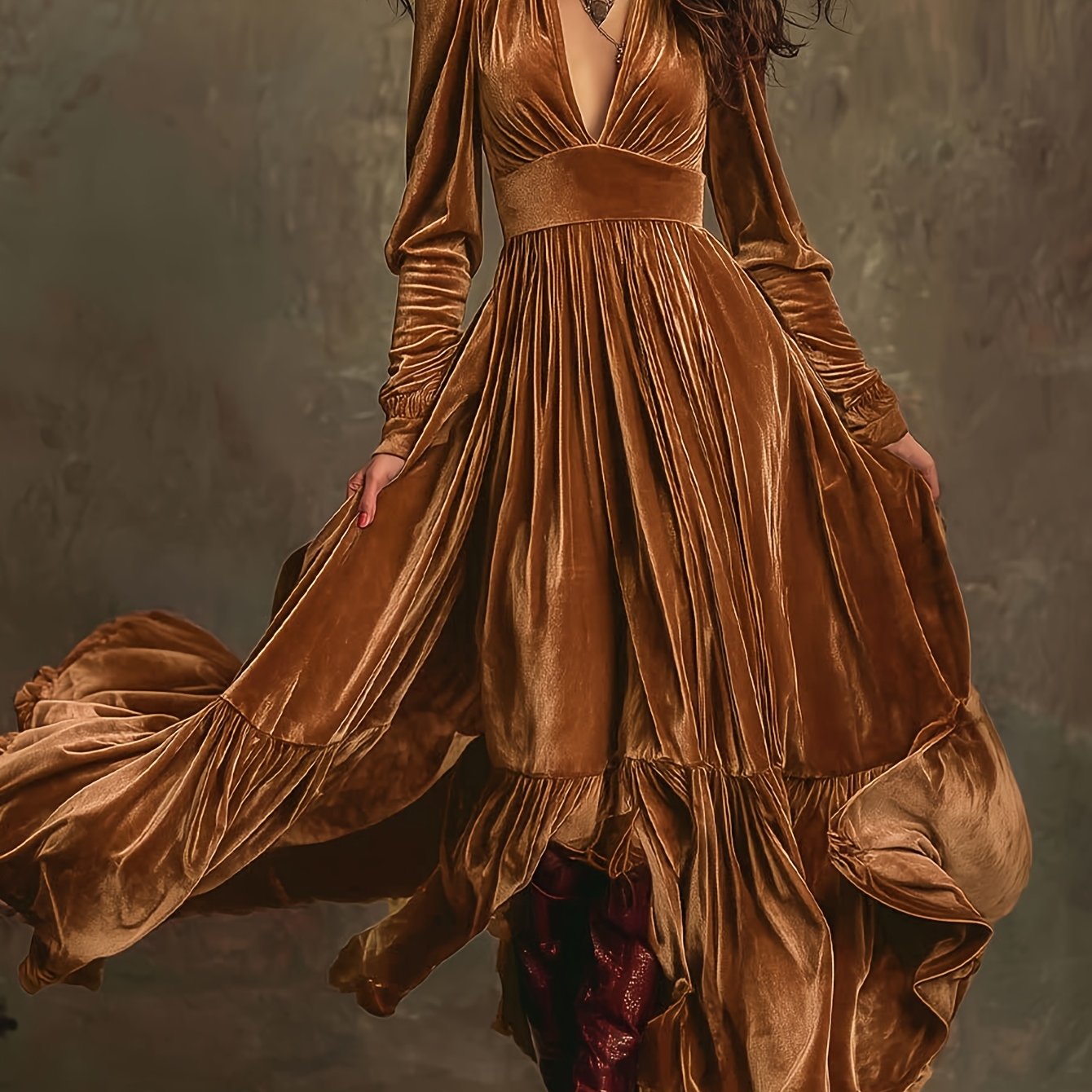 Eveline | Elegant Velvet Maxi Dress