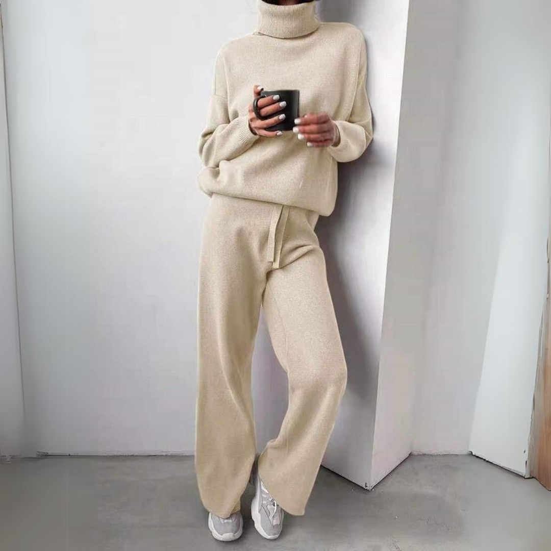 Evelyn | 2-Piece Set with Turtleneck Sweater & Wide-Leg Pants