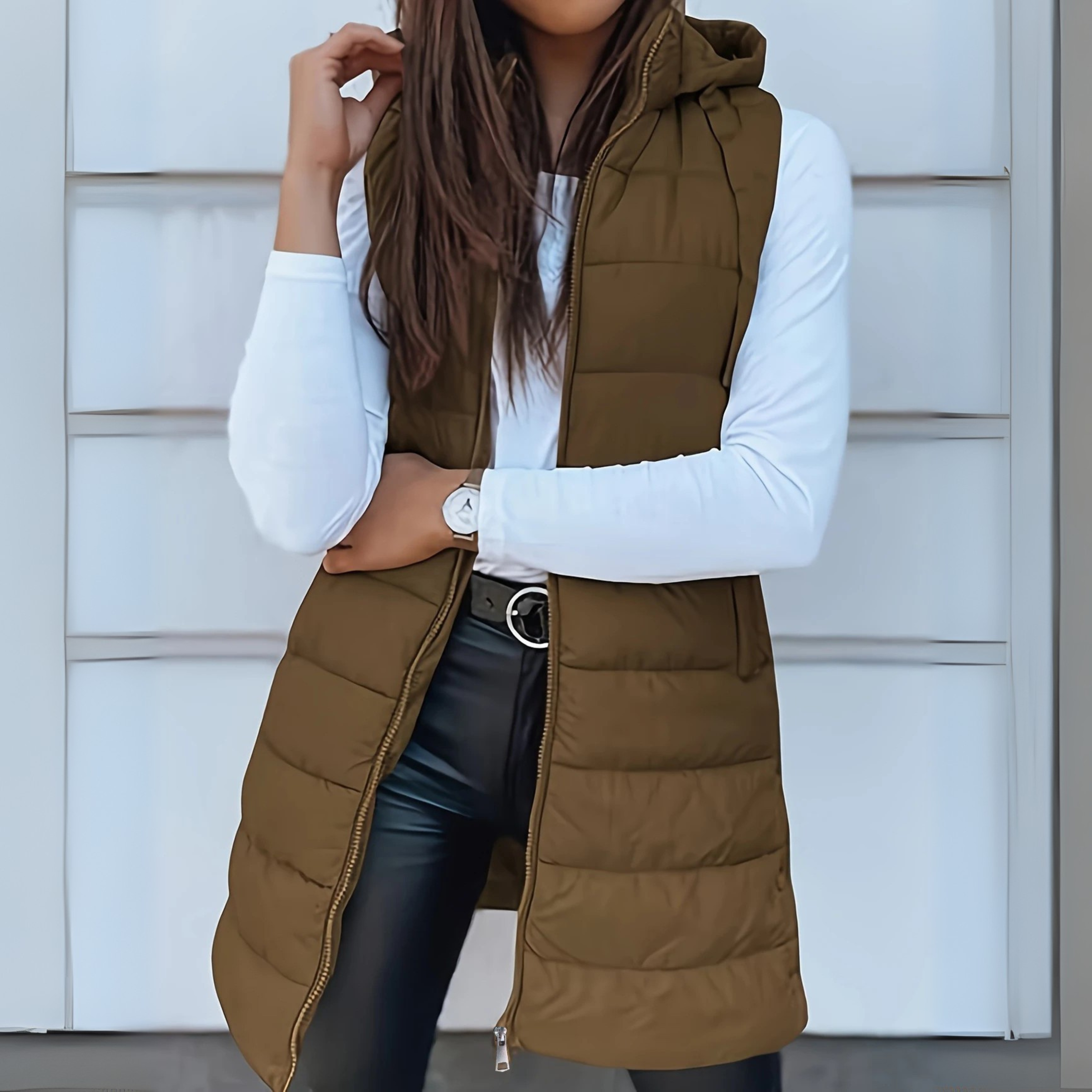 Rain™ - Casual Sleeveless Hood Long Puffer Vest