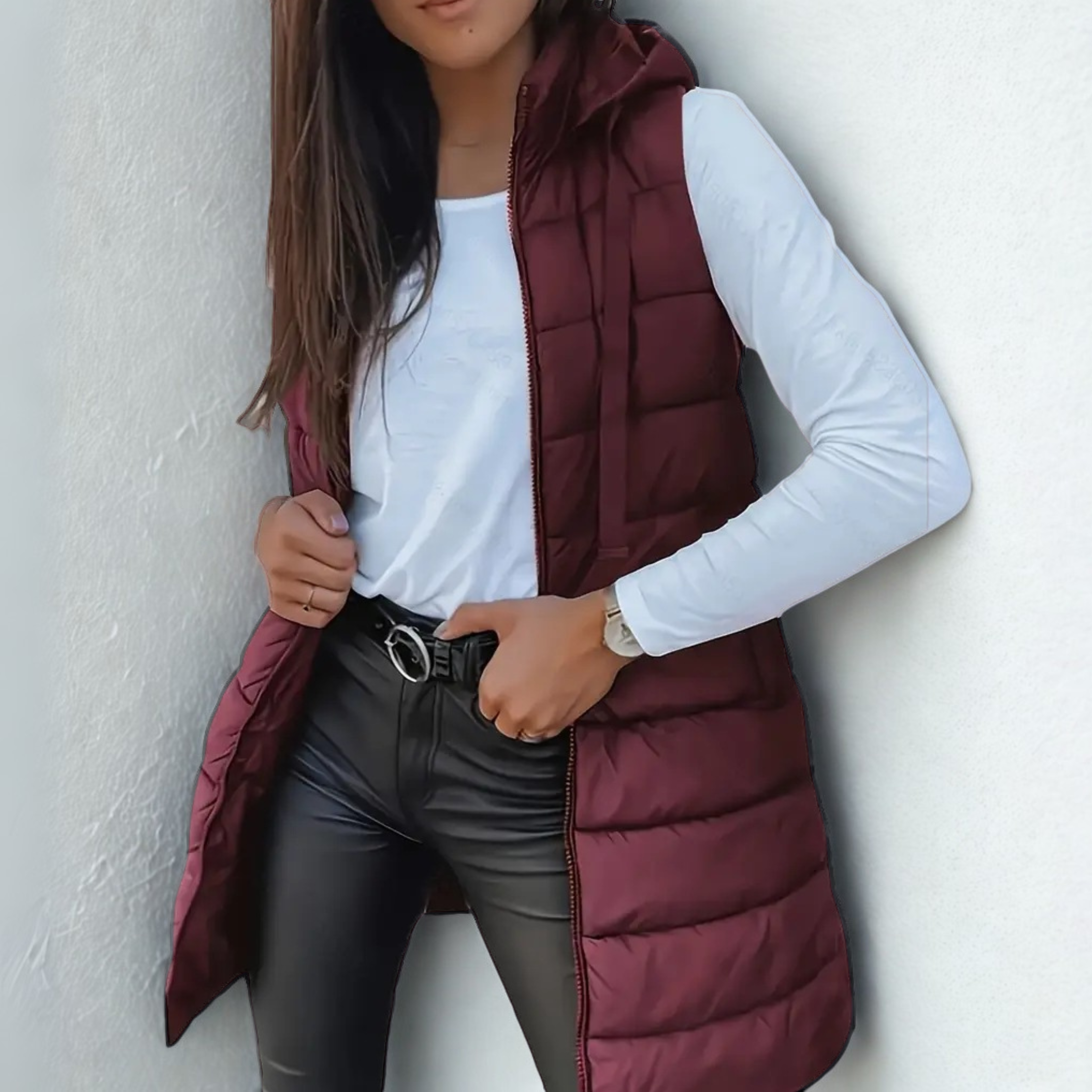 Rain™ - Casual Sleeveless Hood Long Puffer Vest