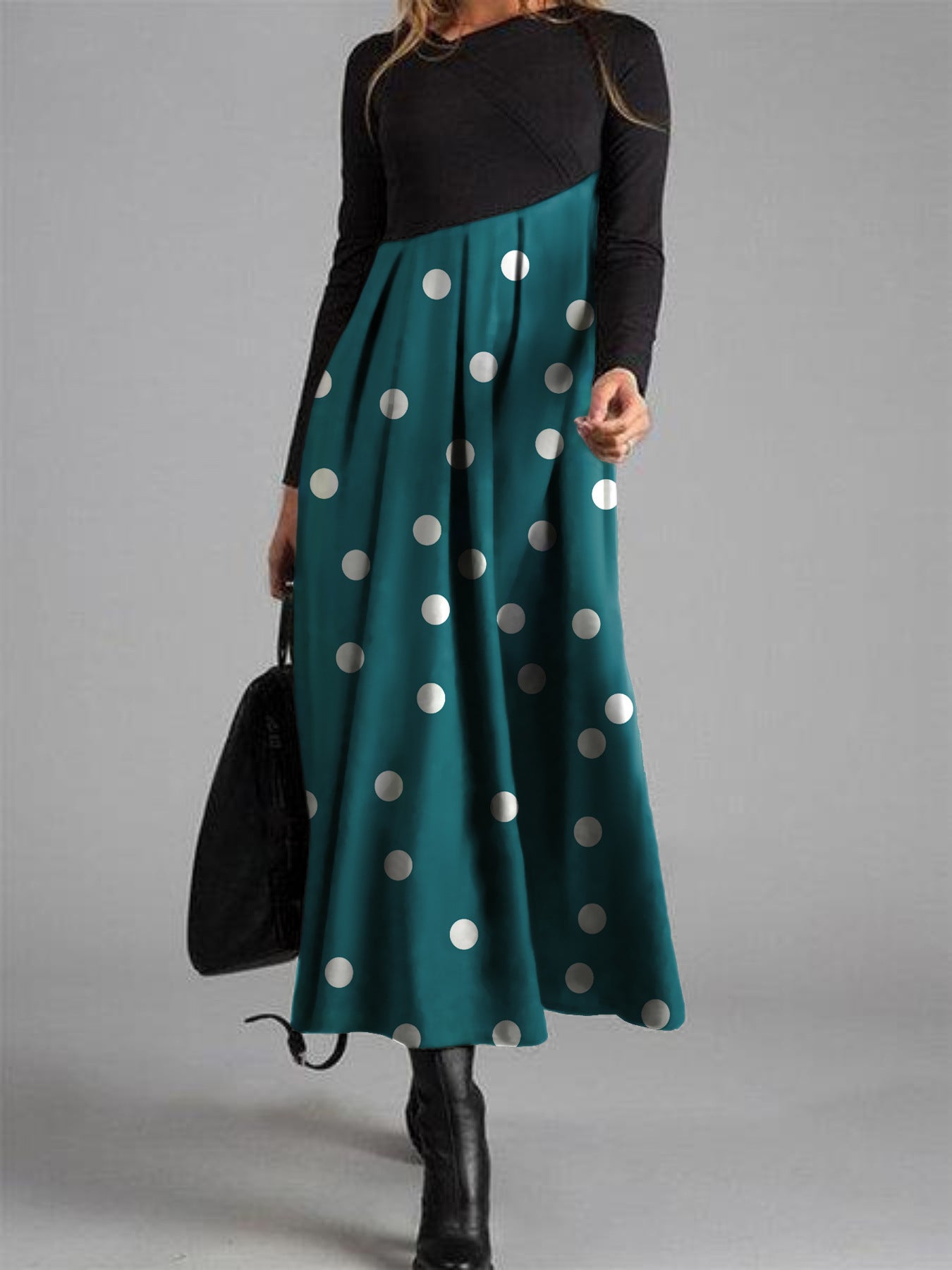 Marilyn™ | Bold Polka Dot T-Shirt Maxi Dress