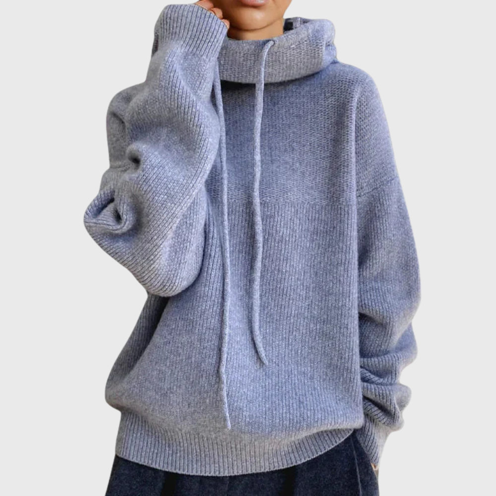 Olivia | Soft Knit Hoodie With High Neck