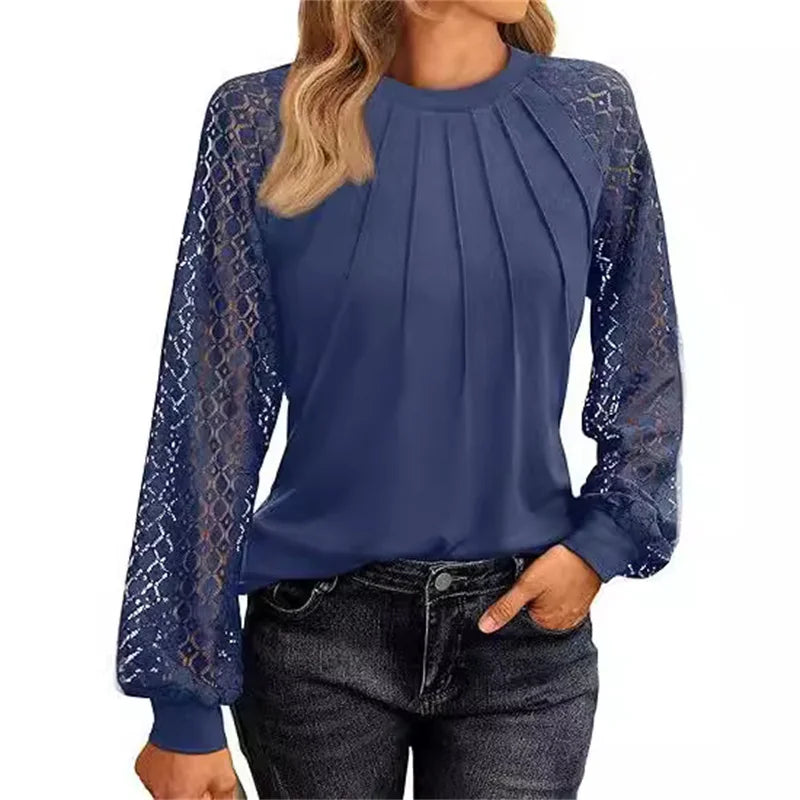 Carol | Soft Women's Top With Lace Sleeves