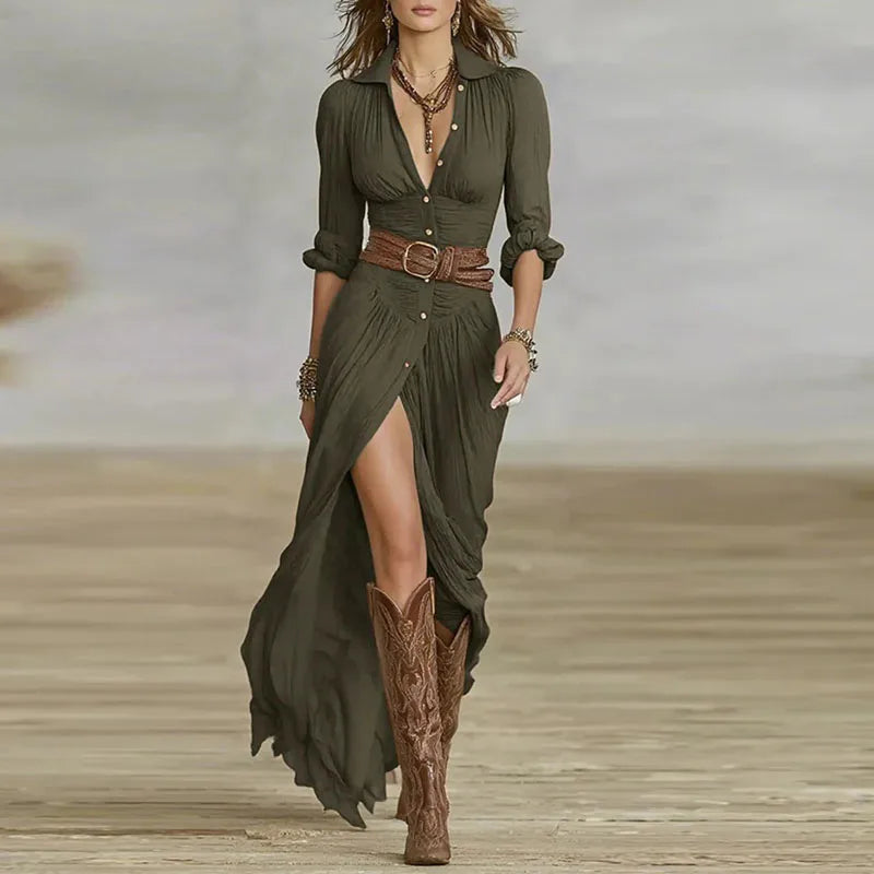 Eveline | Classic Elegant Dress With Belt