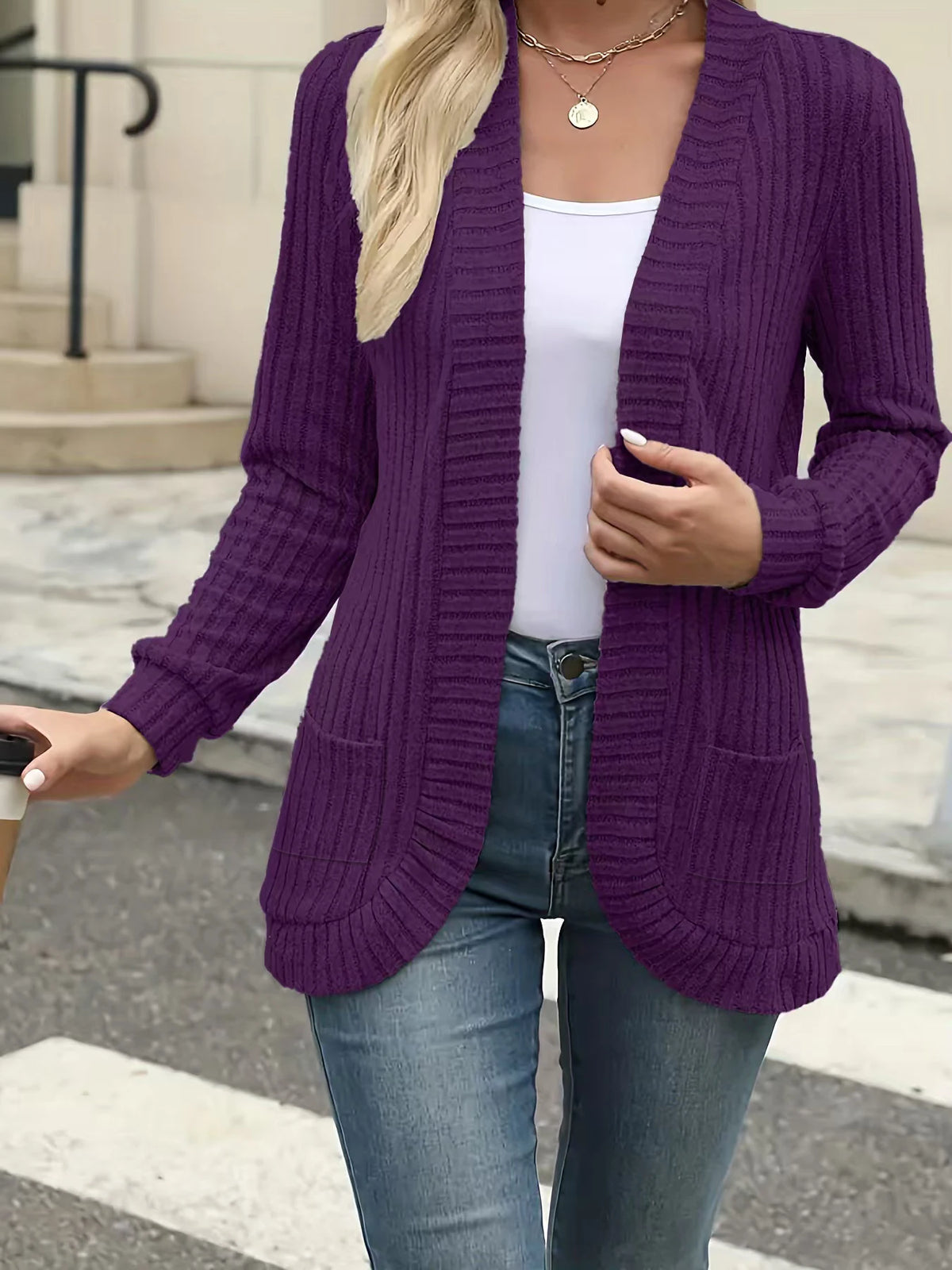 Astrid™ | Casual Ribbed Knit Cardigan