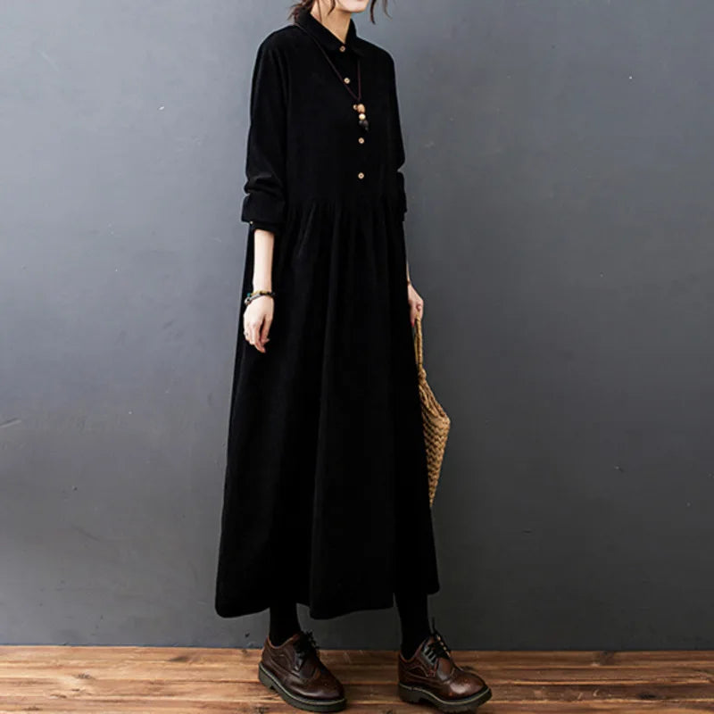 Mara | Classic Corduroy Shirt Dress