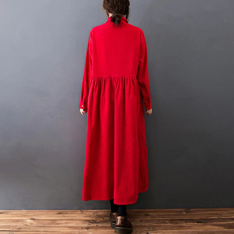 Mara | Classic Corduroy Shirt Dress