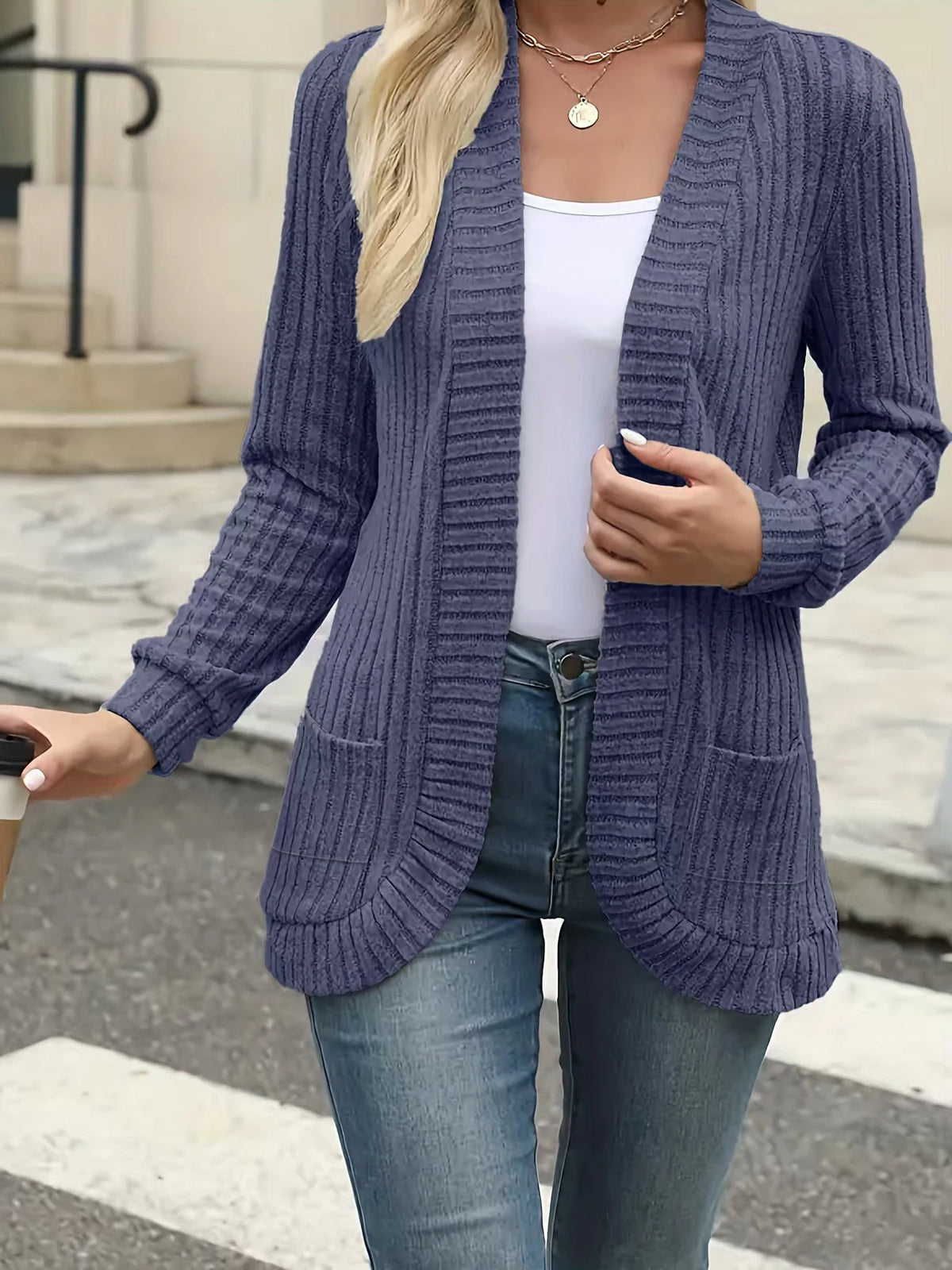 Astrid™ | Casual Ribbed Knit Cardigan