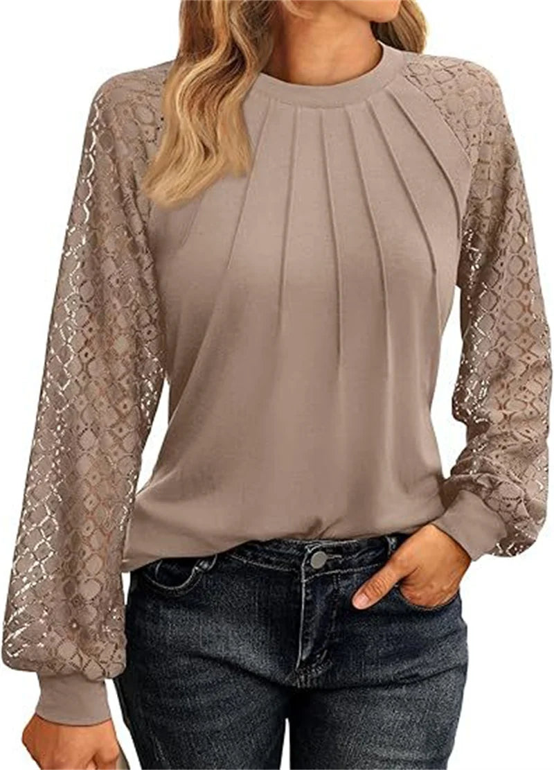 Carol | Soft Women's Top With Lace Sleeves