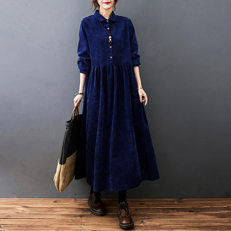 Mara | Classic Corduroy Shirt Dress