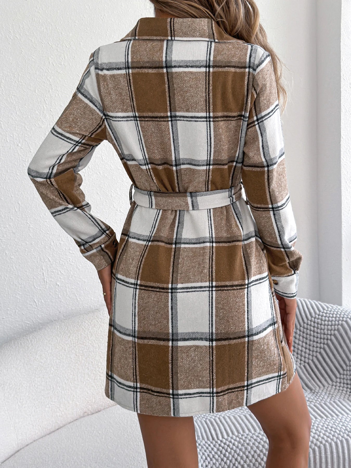 Clara | Classic Checkered Belt Dress