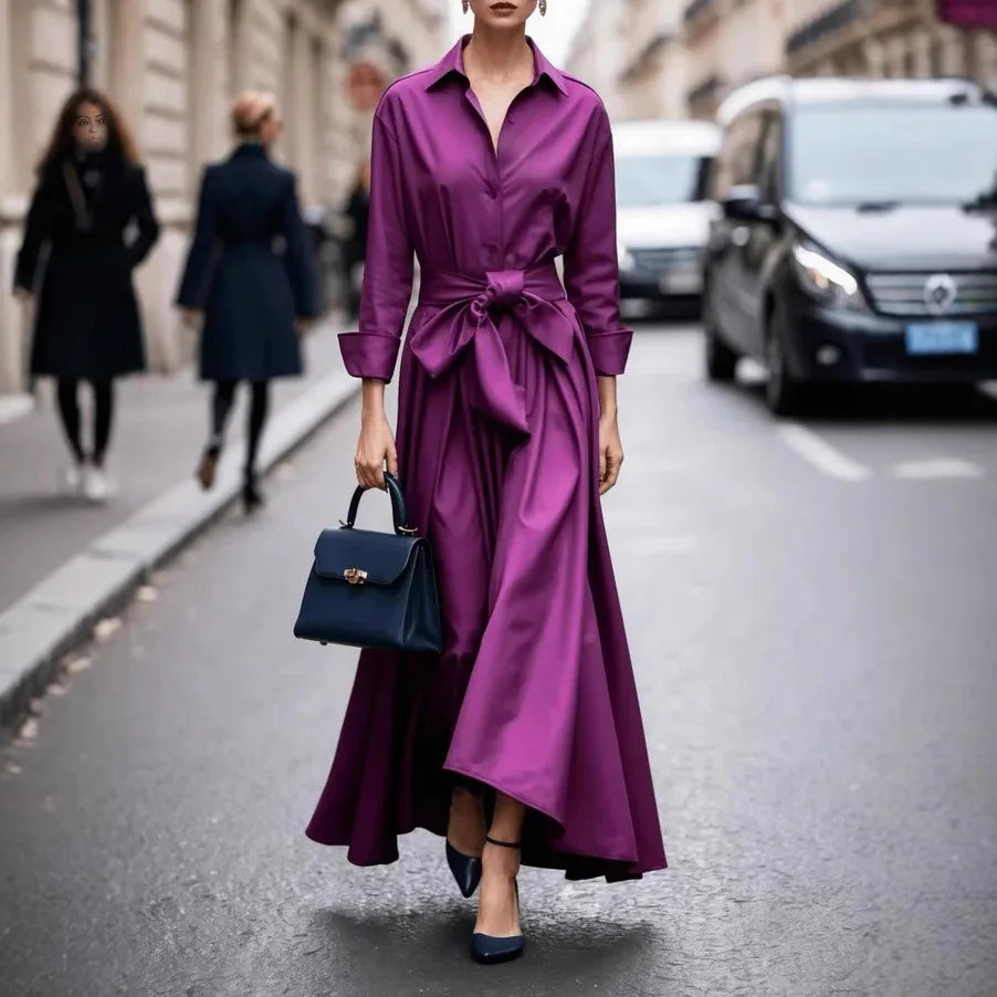 Isabelle | Elegant Maxi Dress With Bow