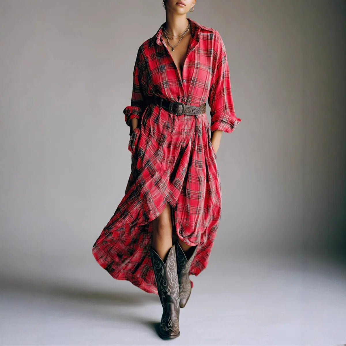 Evelyn | Classic Elegant Shirt Dress With Belt