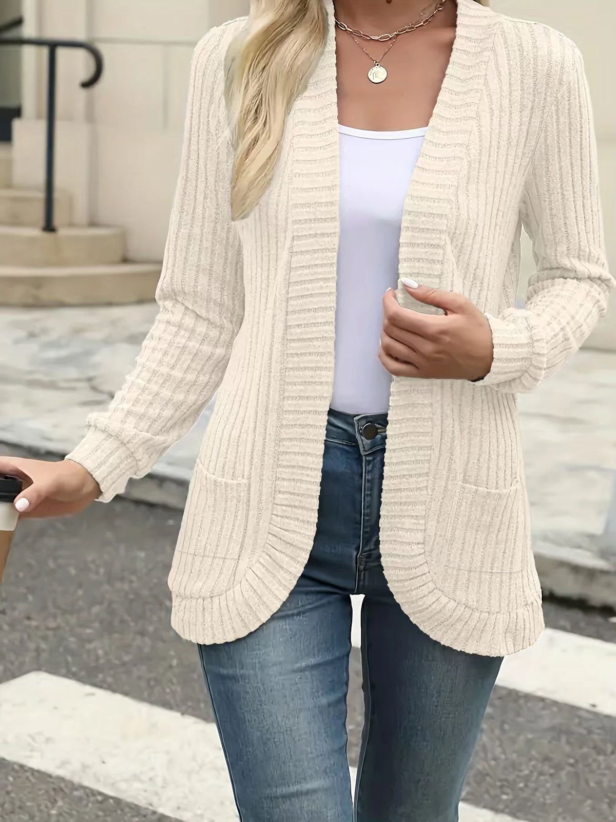 Astrid™ | Casual Ribbed Knit Cardigan