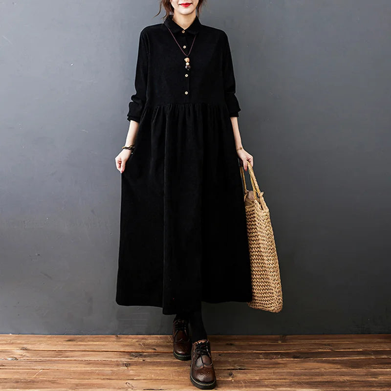 Mara | Classic Corduroy Shirt Dress