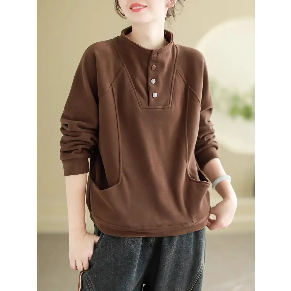 Margaret | Warm Button-Front Winter Pullover