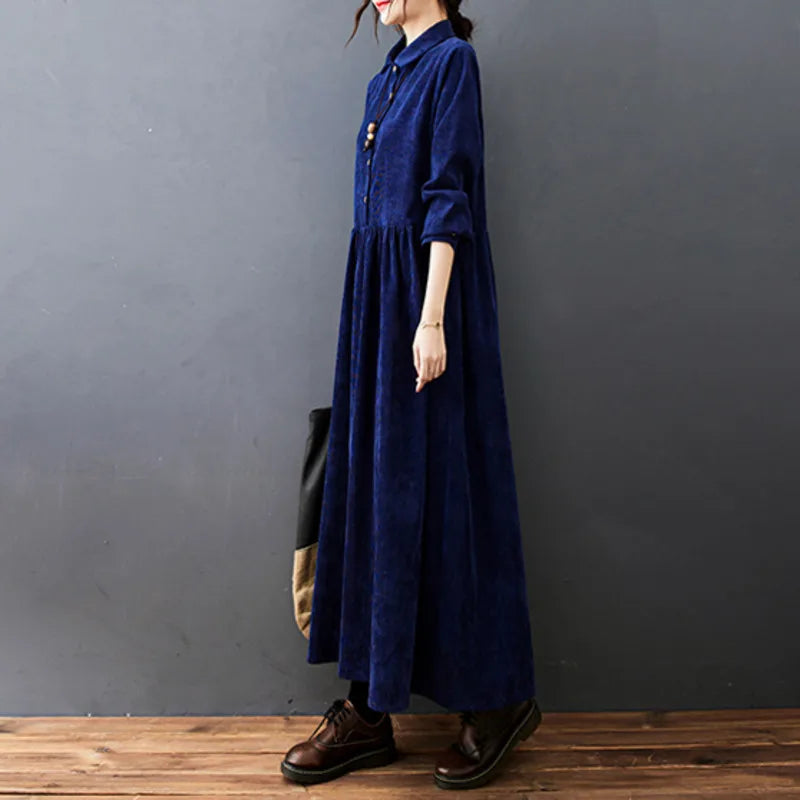 Mara | Classic Corduroy Shirt Dress