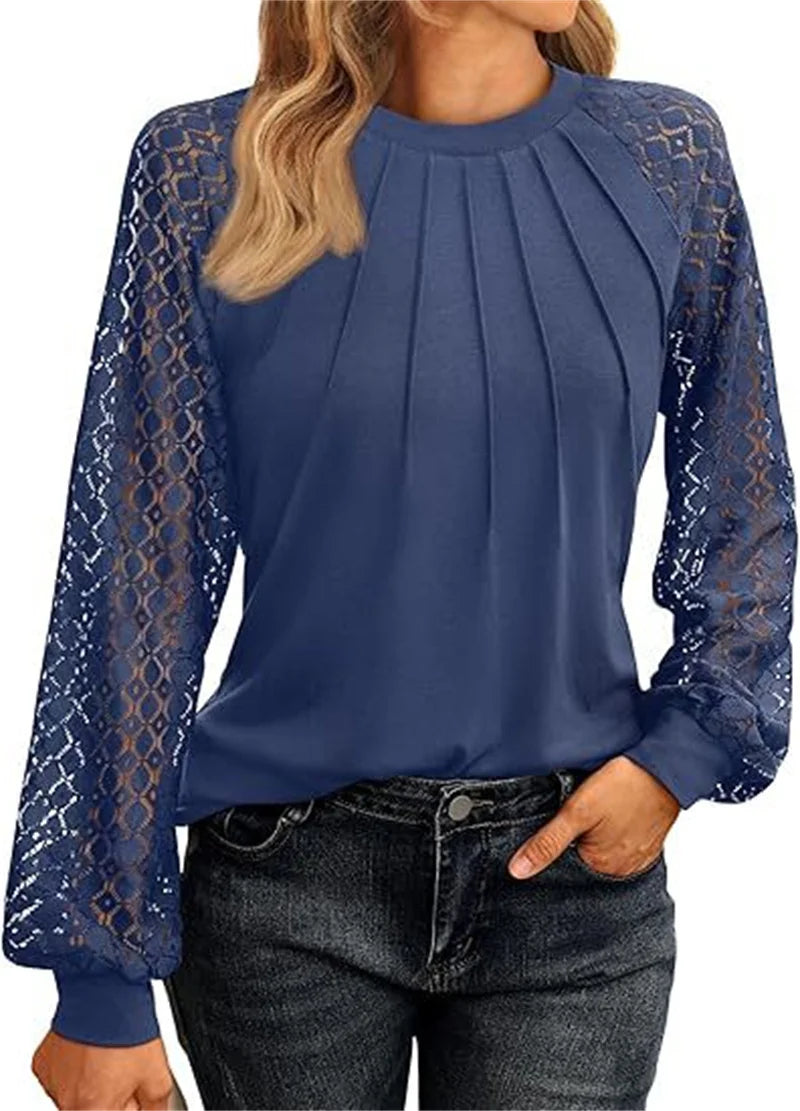 Carol | Soft Women's Top With Lace Sleeves