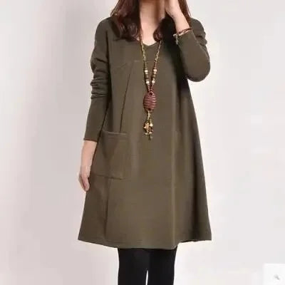 Helen | Cozy Relaxed Fit Pocket Midi Dress