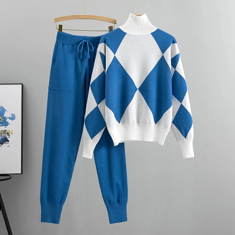 Amelia | Cozy Geometric Two-Piece Knitwear Set