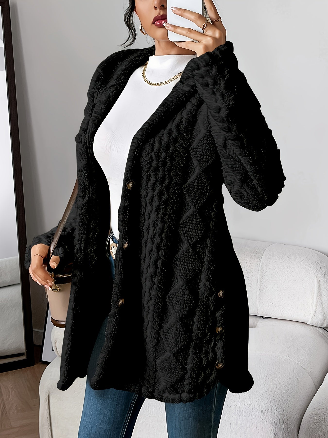 Melinda™ | Plush Hooded Cardigan