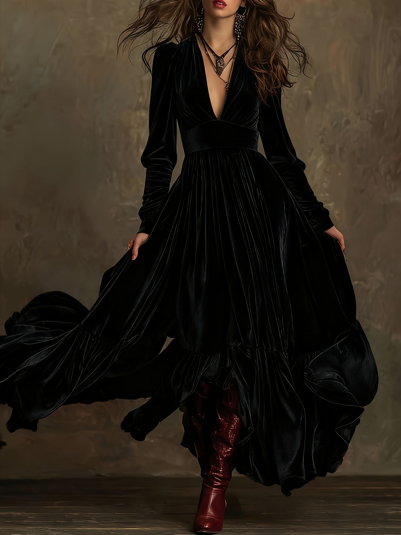 Eveline | Elegant Velvet Maxi Dress