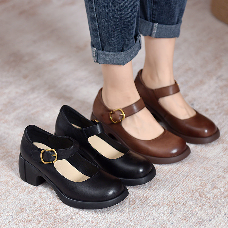 Scarlett&Claire™| Agnes Leather Mary Janes