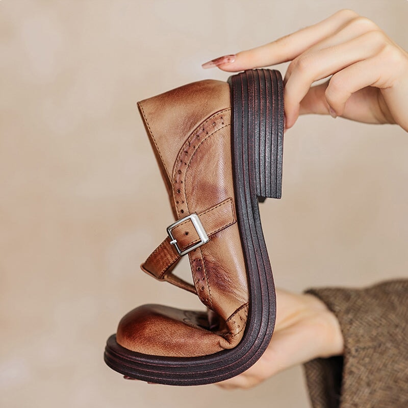 Scarlett&Claire™| Risla Leather Mary Janes