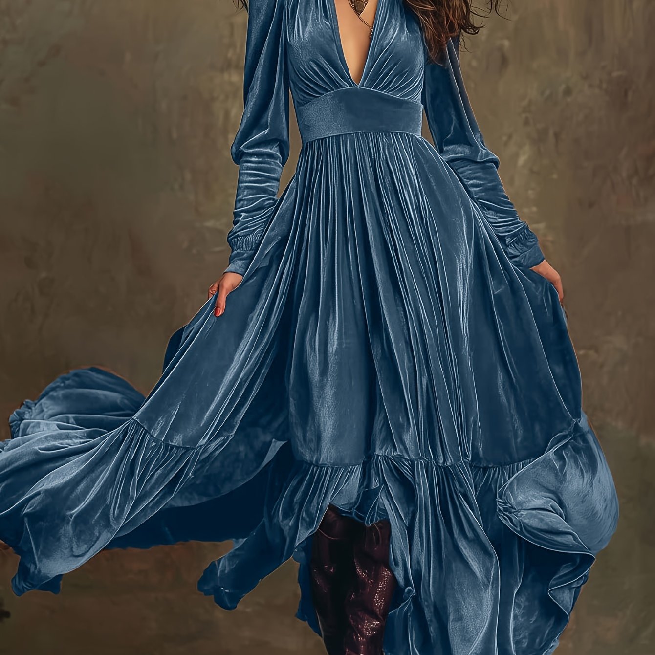 Eveline | Elegant Velvet Maxi Dress