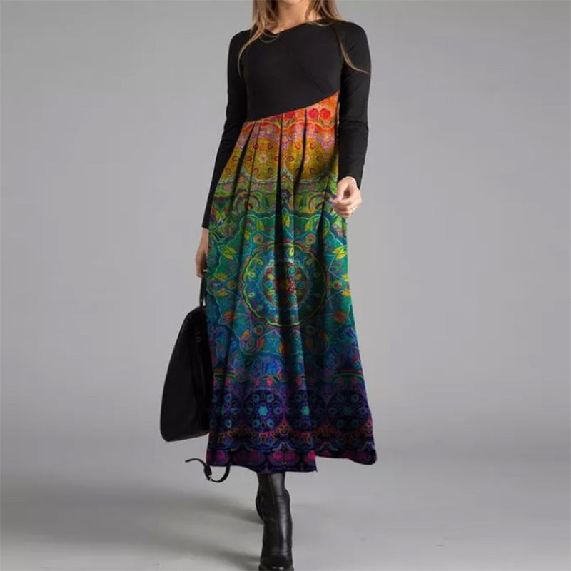 Beverly™ | Colorful Boho Patchwork Maxi T-Shirt Dress