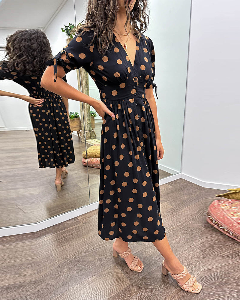 Monique | Elegant Polka Dot Dress