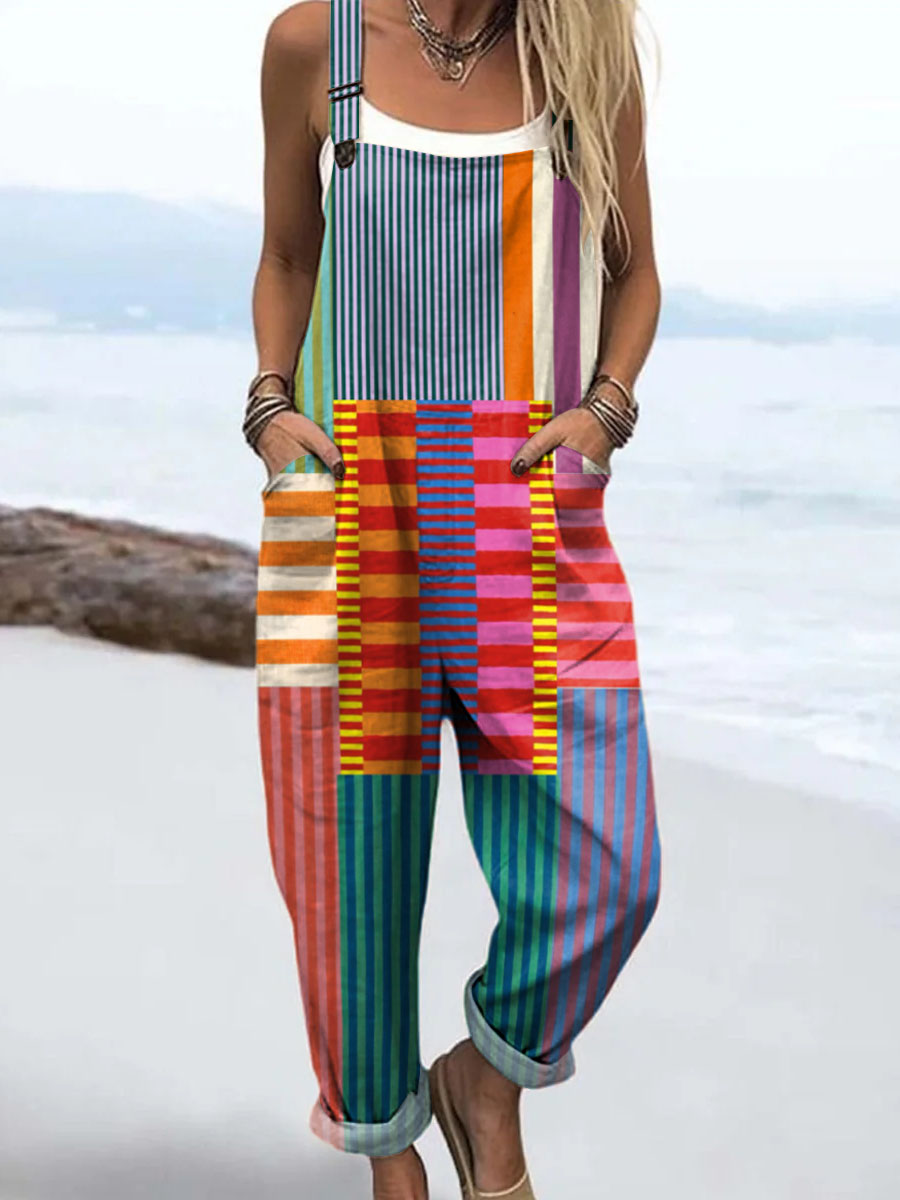 Bonnie | Rainbow Stripes Jumpsuit