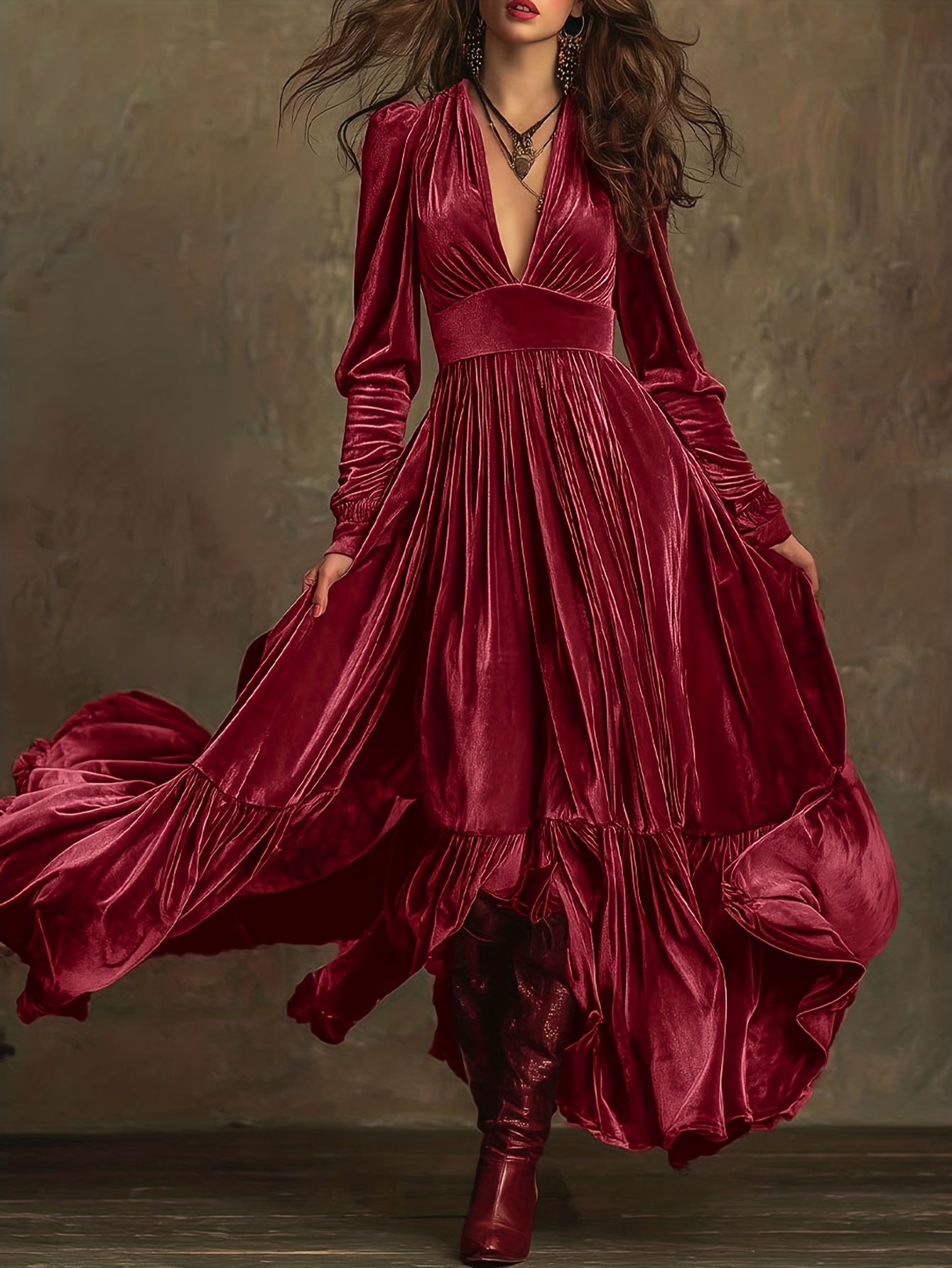 Eveline | Elegant Velvet Maxi Dress