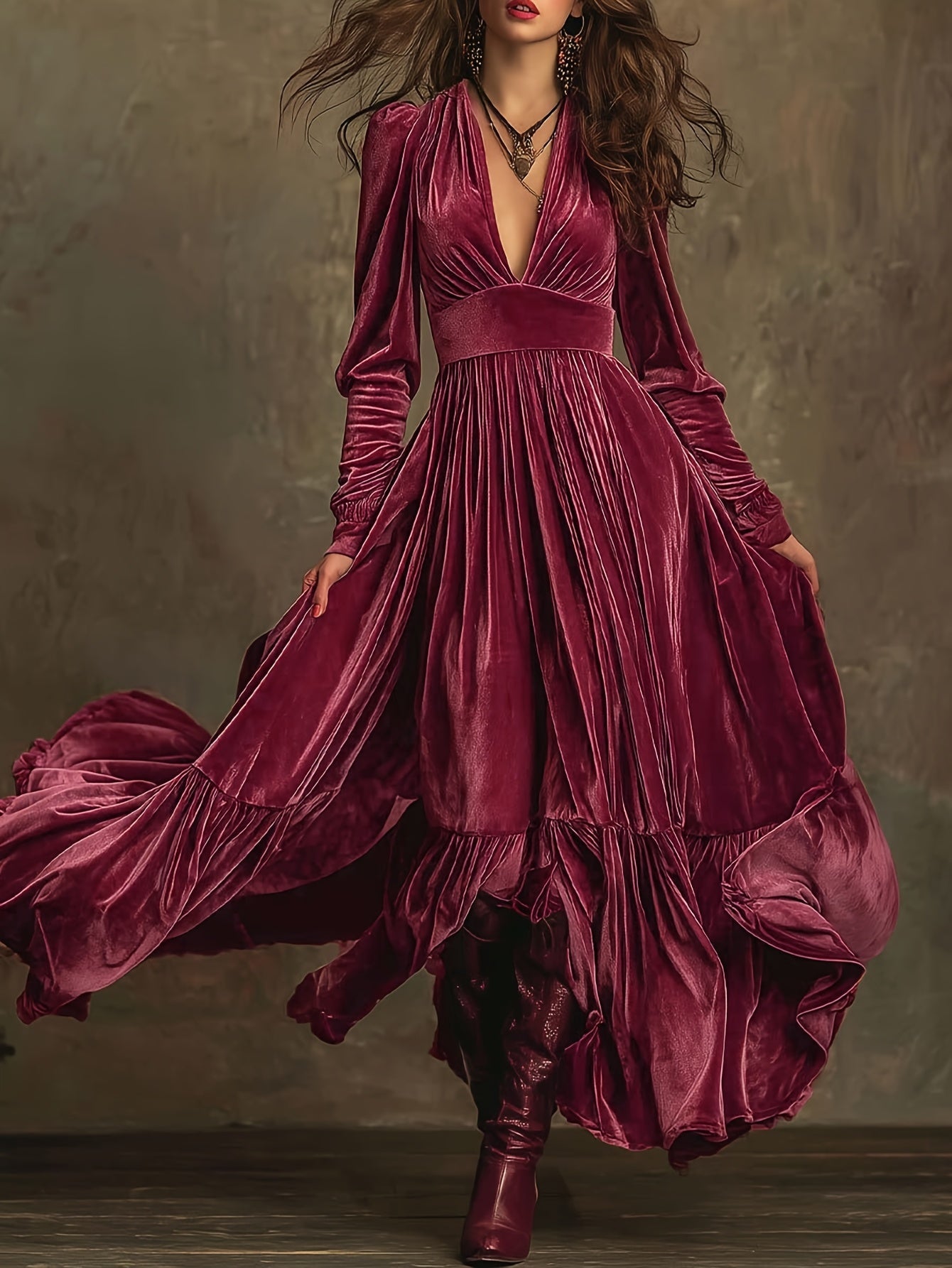 Eveline | Elegant Velvet Maxi Dress