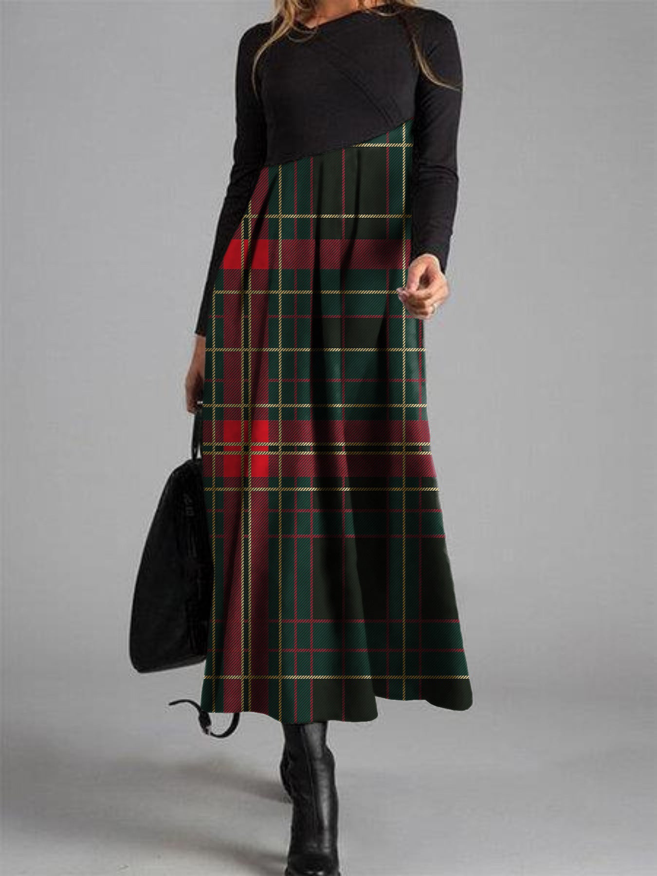 Carol™ | Classic Plaid T-Shirt Maxi Dress
