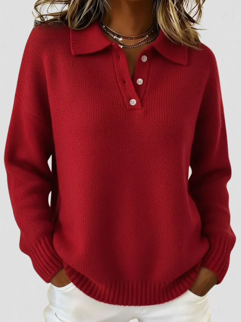 Margaret | Knit Pullover With Buttons