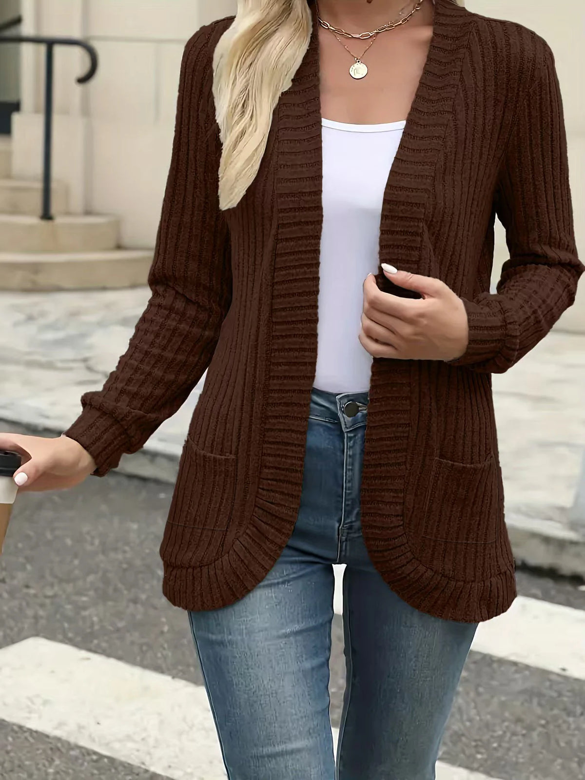 Astrid™ | Casual Ribbed Knit Cardigan