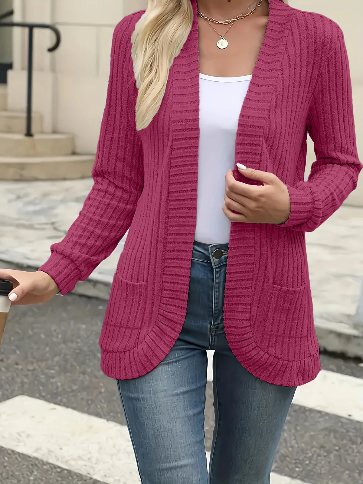 Astrid™ | Casual Ribbed Knit Cardigan