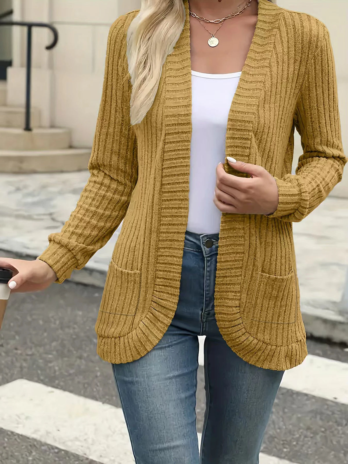 Astrid™ | Casual Ribbed Knit Cardigan