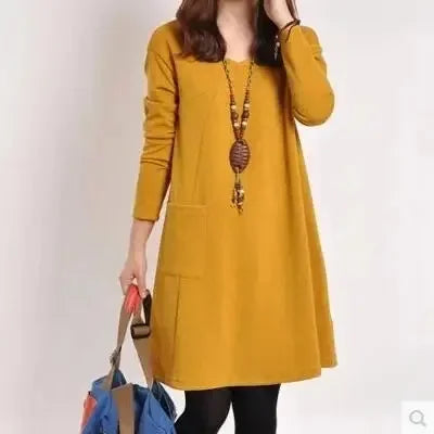 Helen | Cozy Relaxed Fit Pocket Midi Dress