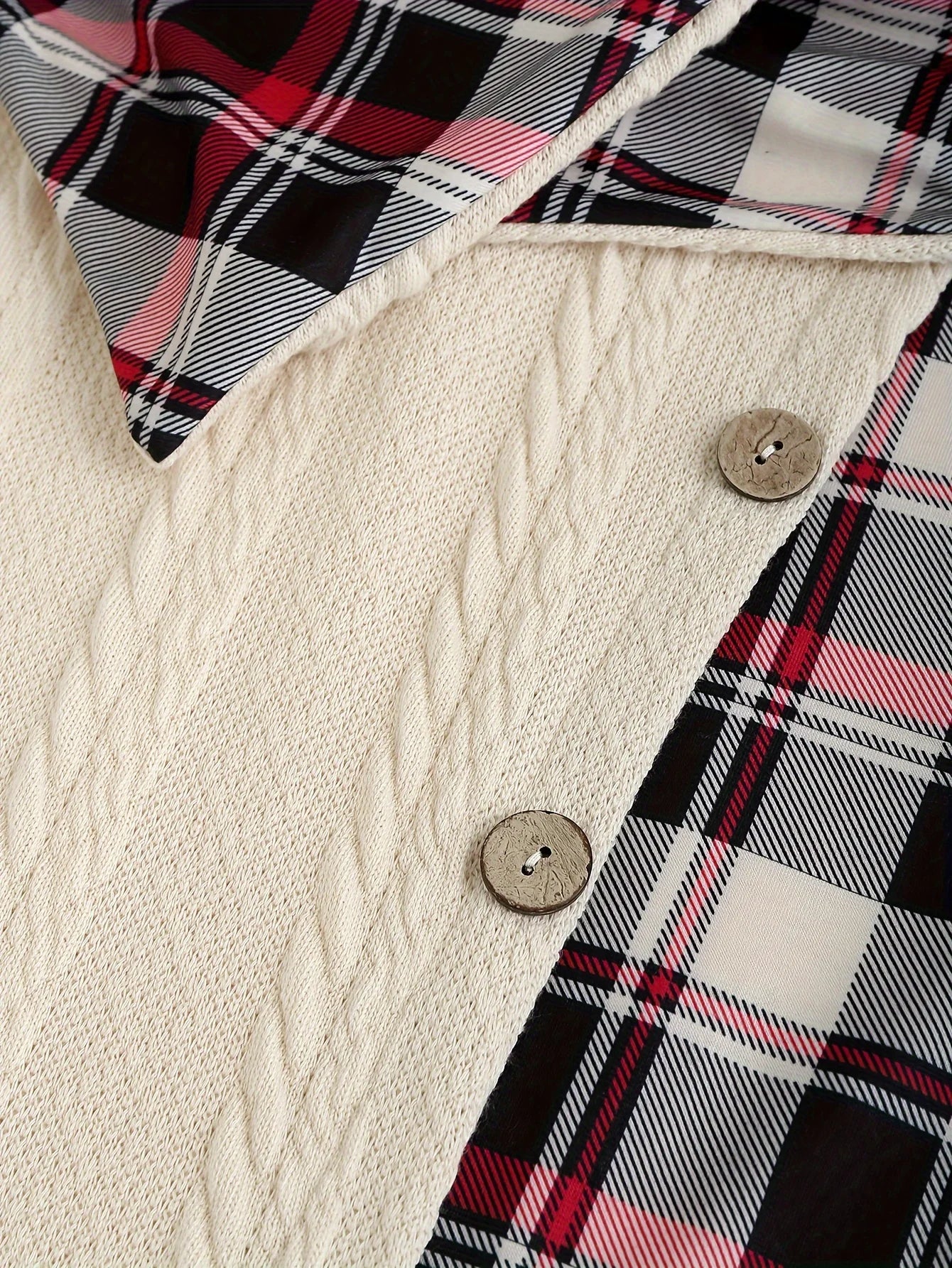 Margaret | Classic Plaid Hooded Knit Dress