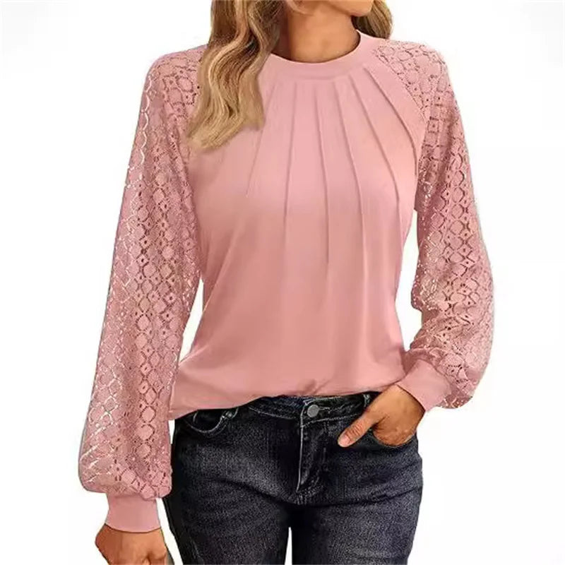 Carol | Soft Women's Top With Lace Sleeves