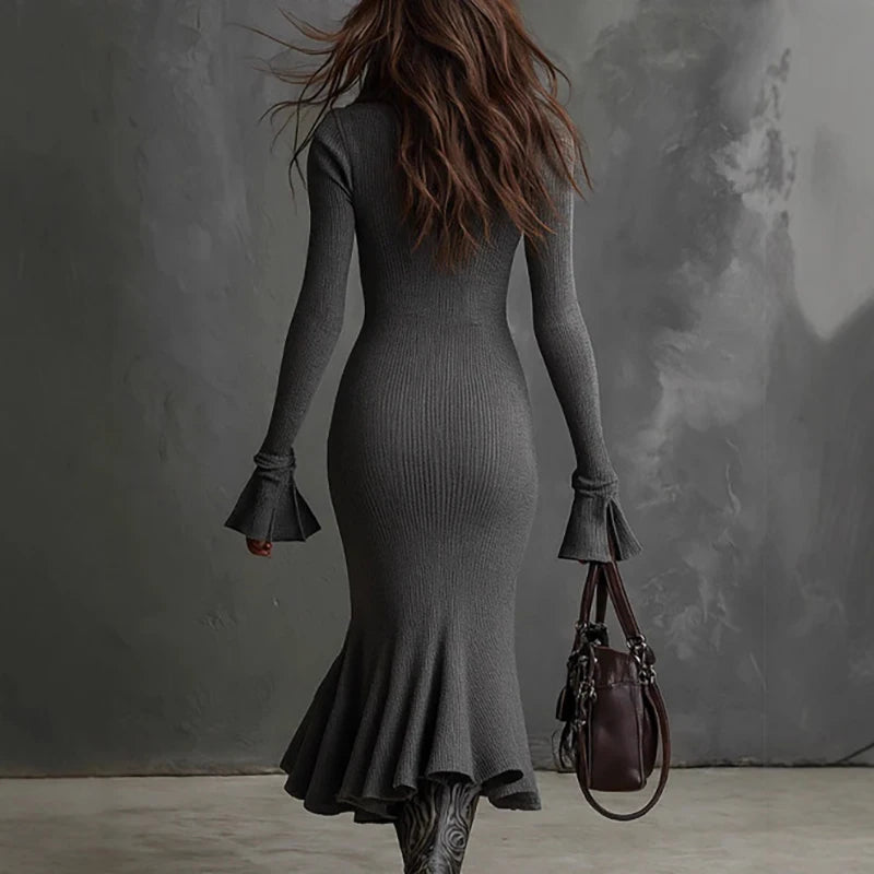 Sienna | Classic Ribbed Zip Maxi Dress
