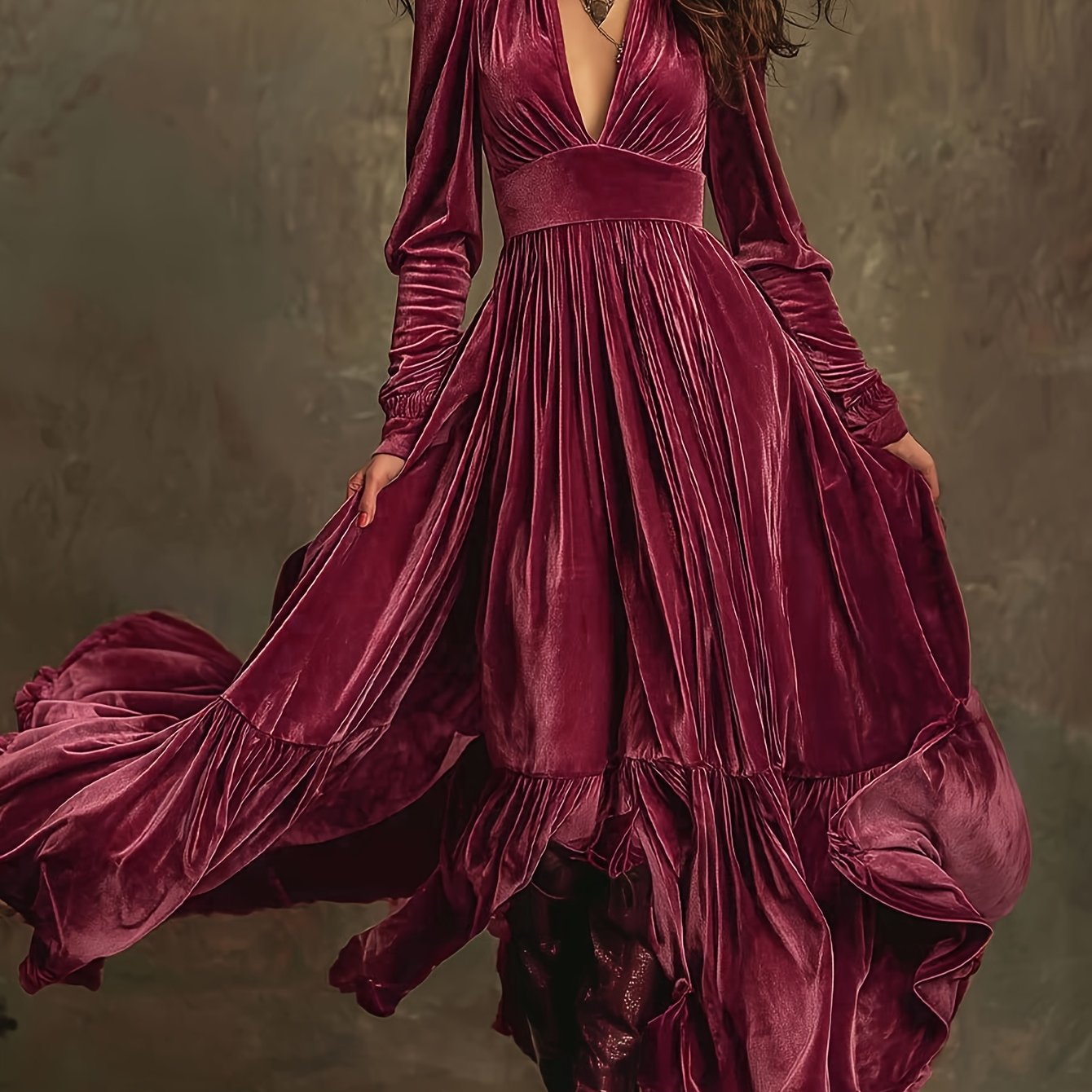 Eveline | Elegant Velvet Maxi Dress