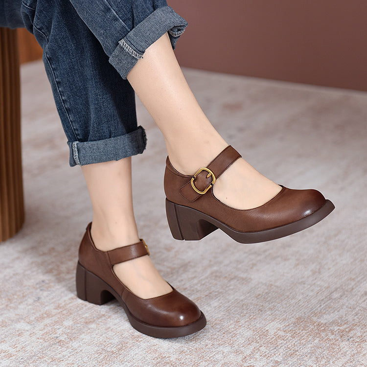 Scarlett&Claire™| Agnes Leather Mary Janes
