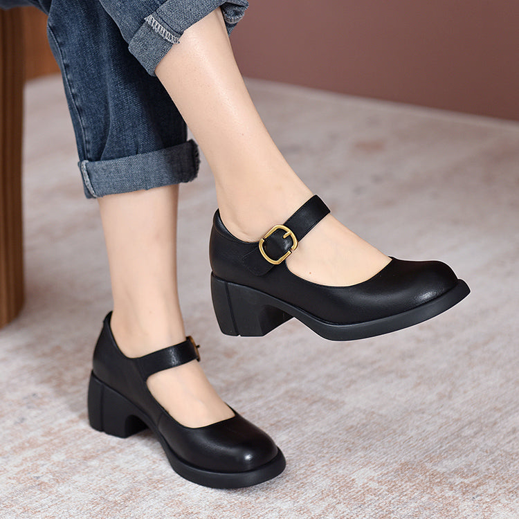 Scarlett&Claire™| Agnes Leather Mary Janes